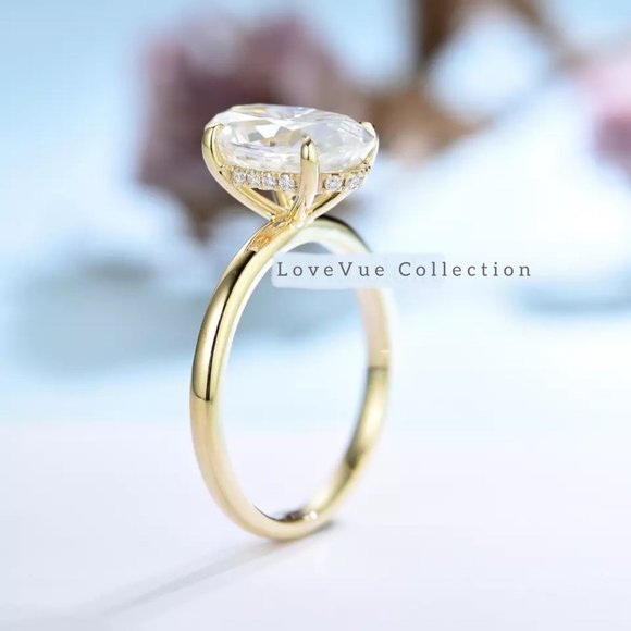 Jewelry - Certified 3ct. t.w. Oval Diamond in 10k Yellow Gold Crushed Ice Cut Wedding Ring